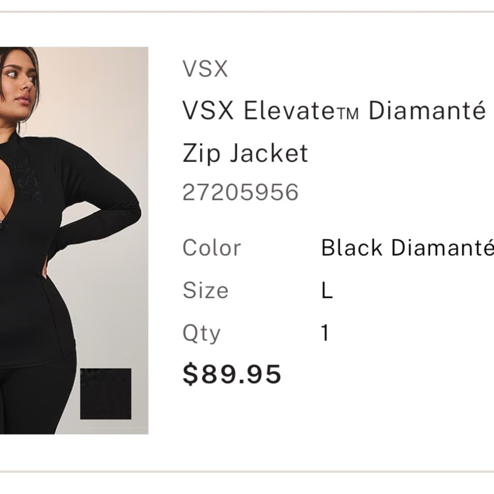 VSX Black Diamanté Zip-Up Jacket
